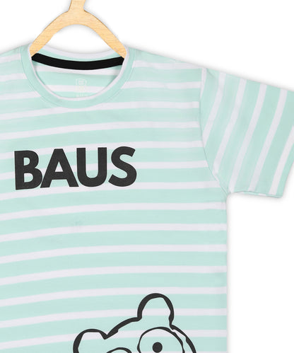 Baus Lycra Cotton Half sleeve Stripe T-shirt - BAUS Brands